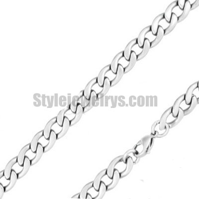 Stainless steel jewelry Chain 50cm - 55cm length cowboy curb chain necklace w/lobster 9mm ch360225